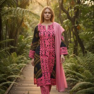 applique shirt with chunri print